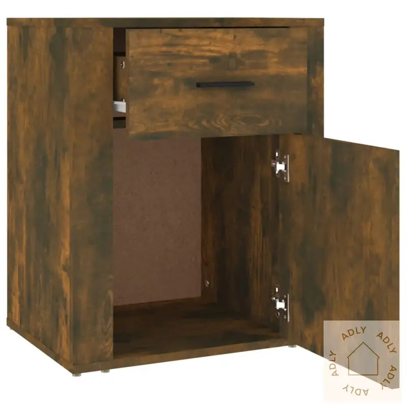 Nattbord Røkt Eik 50X36X60 Cm Konstruert Tre