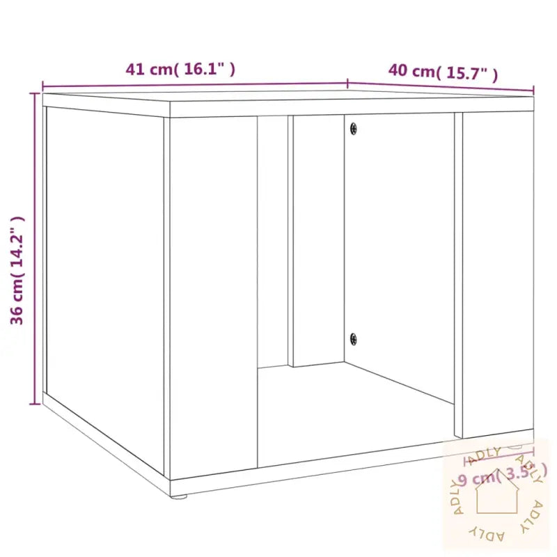 Nattbord Betonggrå 41X40X36 Cm Konstruert Tre