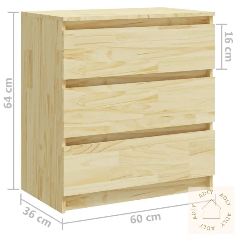 Nattbord 60X36X64 Cm Heltre Furu