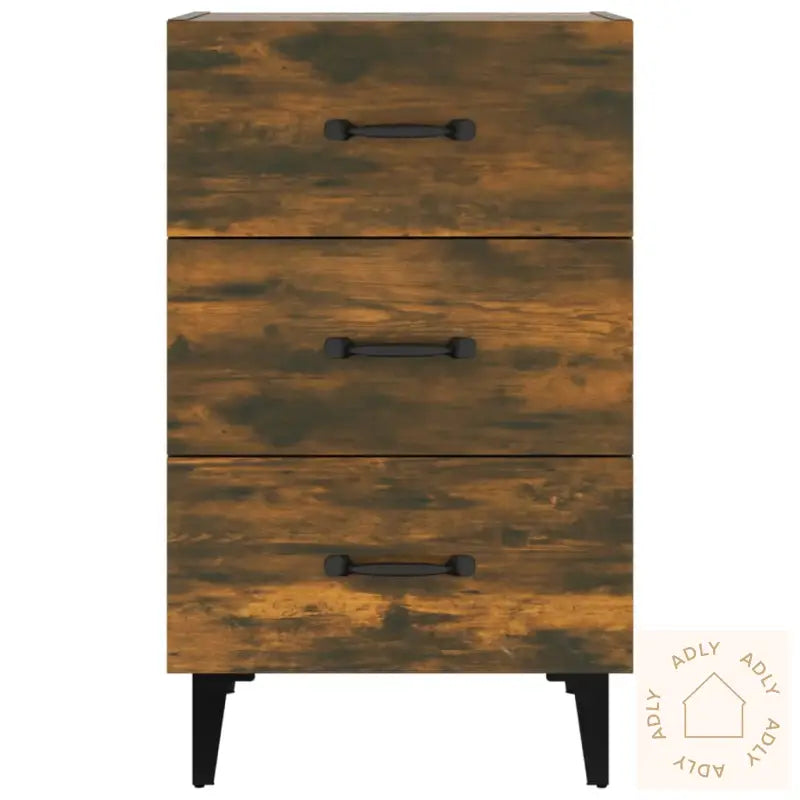 Nattbord Røkt Eik 40X40X66 Cm Konstruert Tre