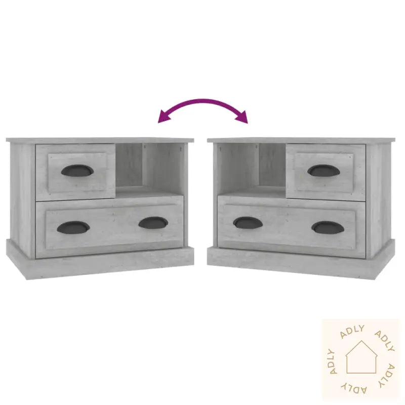 Nattbord Betonggrå 60X39X45 Cm