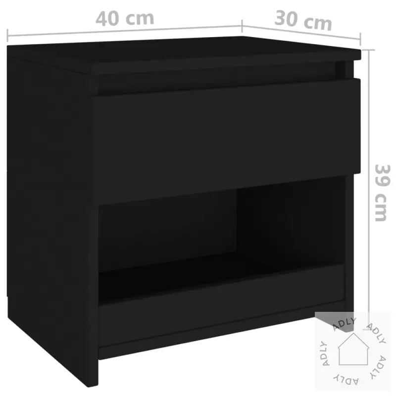Nattbord 2 Stk Svart 40X30X39 Cm Konstruert Tre