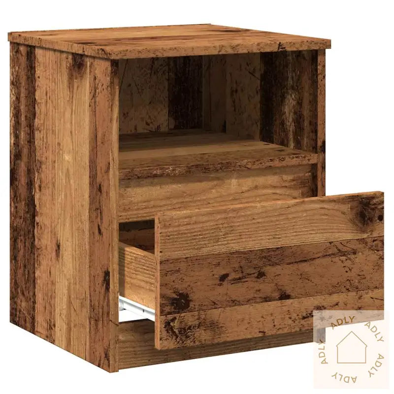 Nattbord Gammelt Tre 40X40X50 Cm Konstruert Tre