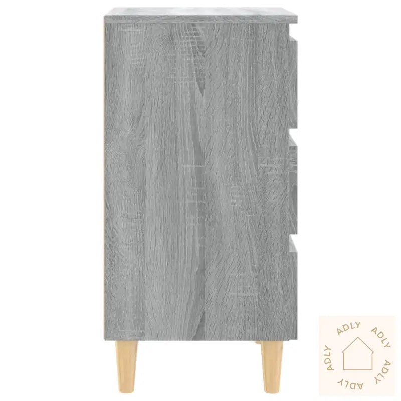 Nattbord Med Ben I Heltre Grå Sonoma 40X35X69 Cm