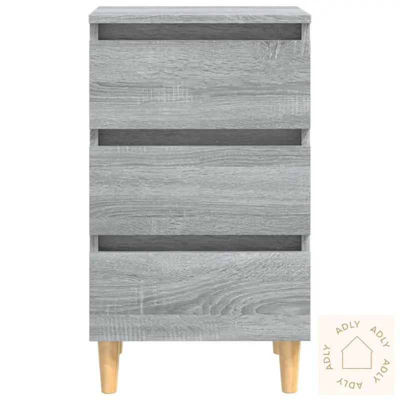 Nattbord Med Ben I Heltre Grå Sonoma 40X35X69 Cm
