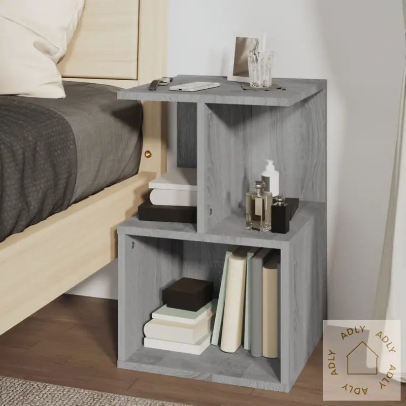 Nattbord Grå Sonoma 35X35X55 Cm Konstruert Tre