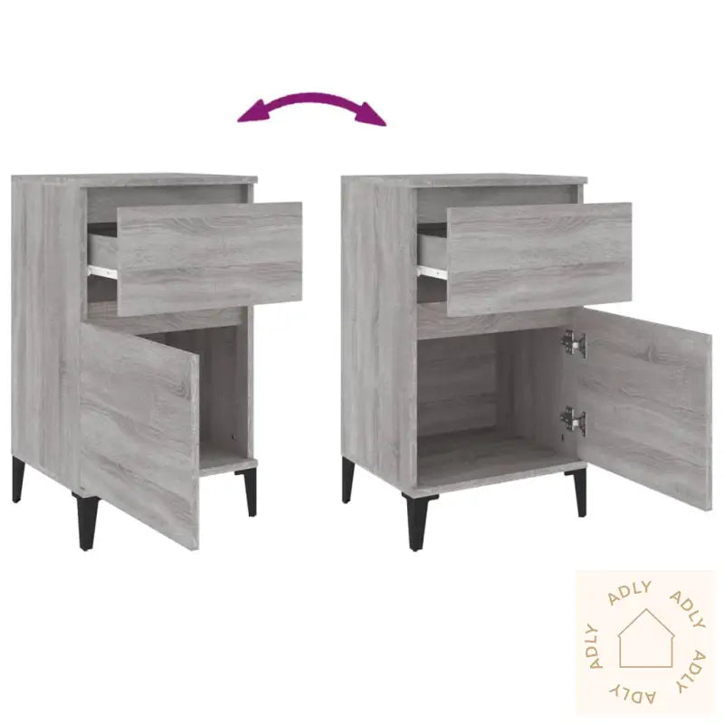 Nattbord Grå Sonoma 40X35X70 Cm