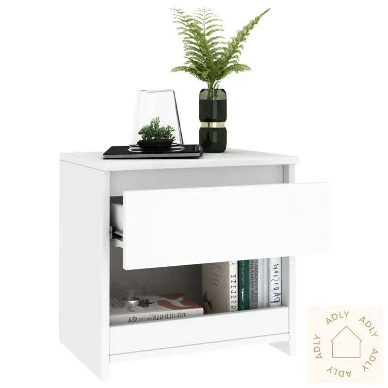 Nattbord 2 Stk Hvit 40X30X39 Cm Konstruert Tre