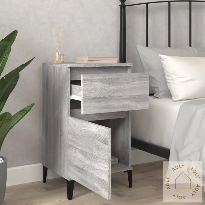 Nattbord Grå Sonoma 40X35X70 Cm