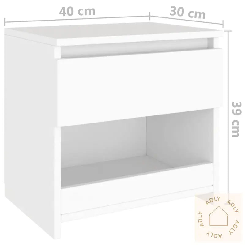 Nattbord Hvit 40X30X39 Cm Konstruert Tre