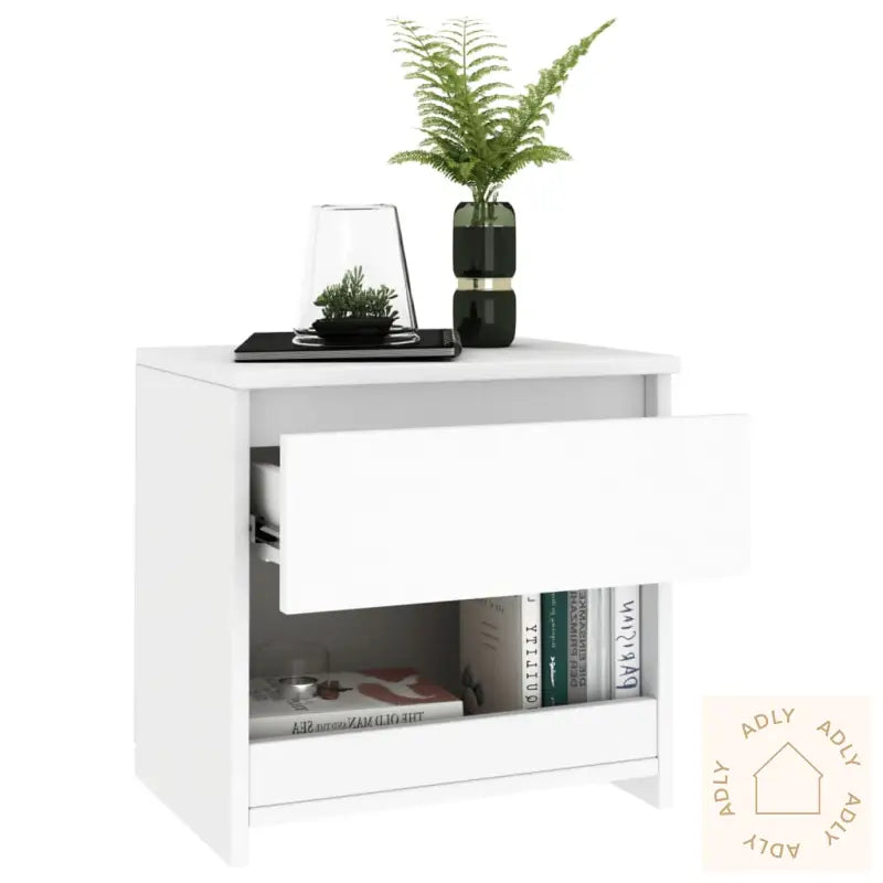 Nattbord Hvit 40X30X39 Cm Konstruert Tre