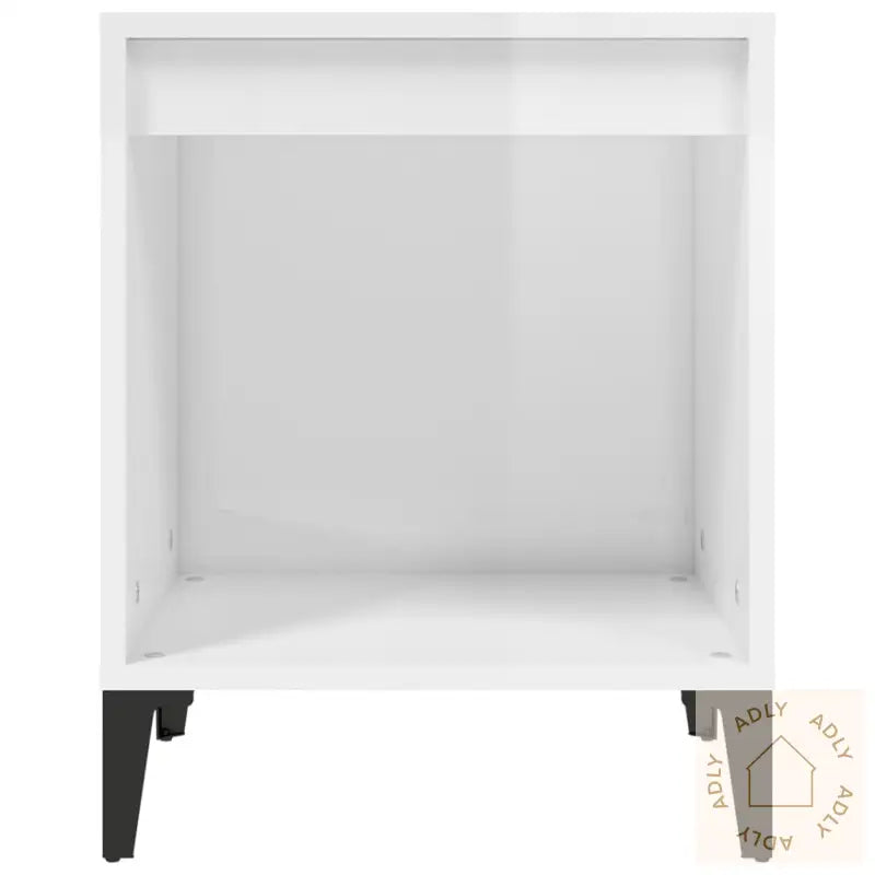 Nattbord Høyglans Hvit 40X35X50 Cm