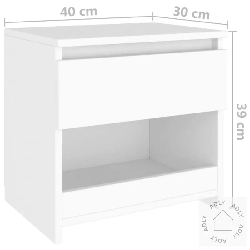 Nattbord 2 Stk Hvit 40X30X39 Cm Konstruert Tre