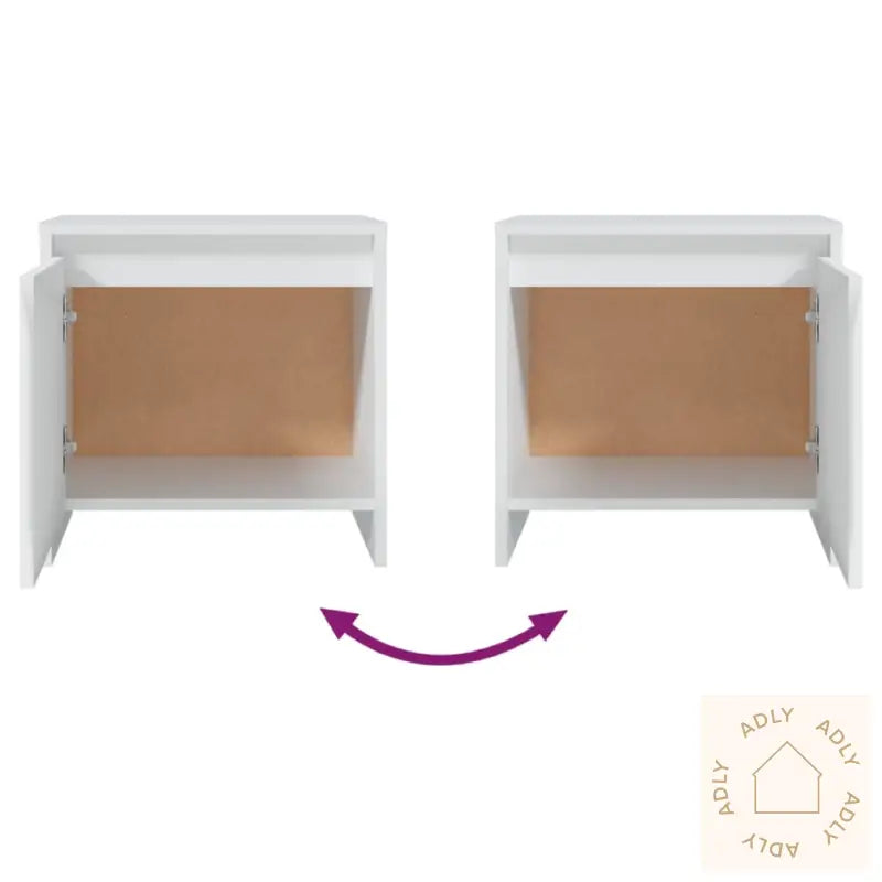 Nattbord Hvit 45X34X44,5 Cm Konstruert Tre