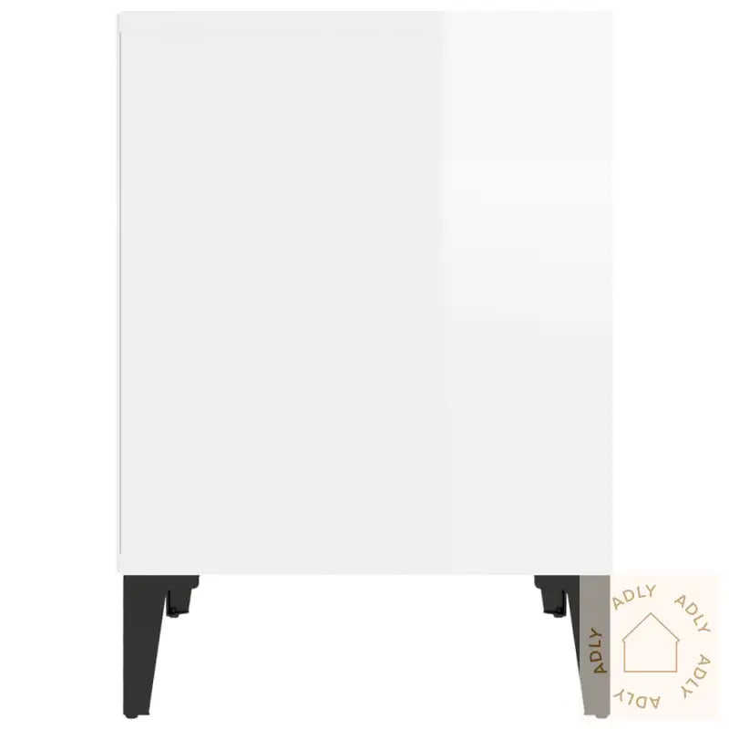 Nattbord Høyglans Hvit 40X35X50 Cm