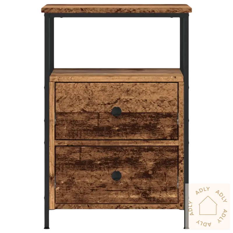 Elegant nattbord med klassisk design og to drawer, perfekt for hagemøbler inomhusbruk