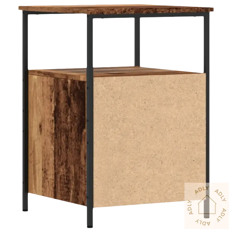 Elegant nattbord med klassisk design og metallramme, perfekt som hagemøbler