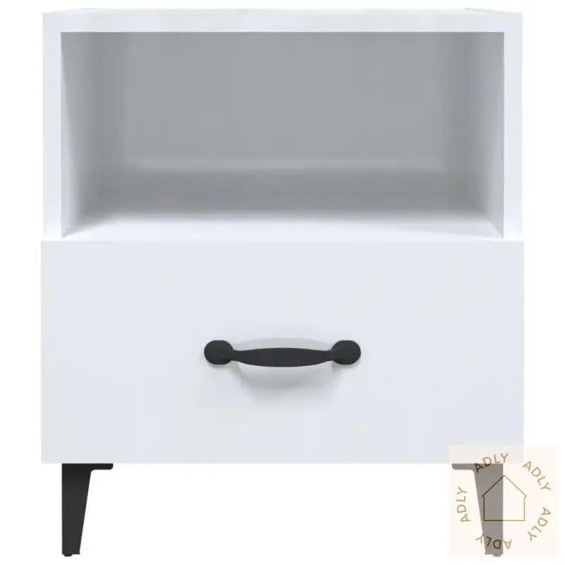 Nattbord 2 Stk Høyglans Hvit Konstruert Tre