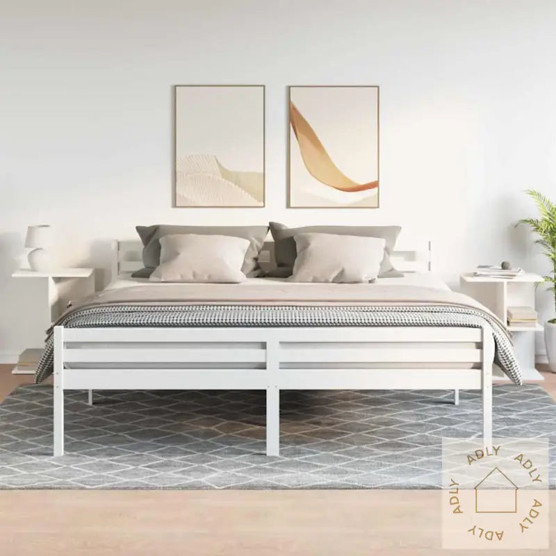 Nattbord 2 Stk Hvit 46,5X29X61 Cm Konstruert Tre