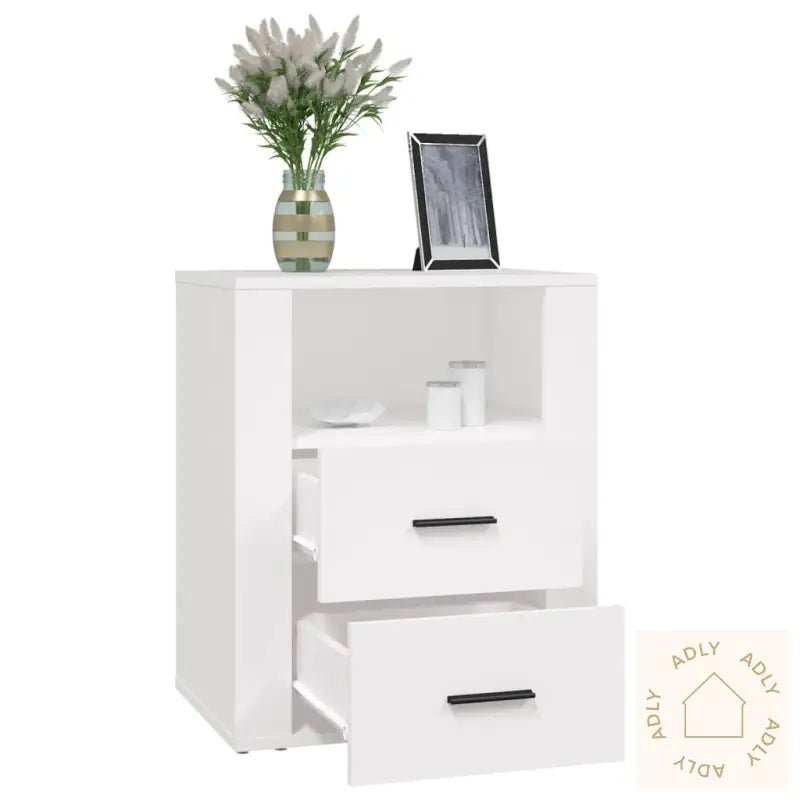 Nattbord Hvit 50X36X60 Cm Konstruert Tre