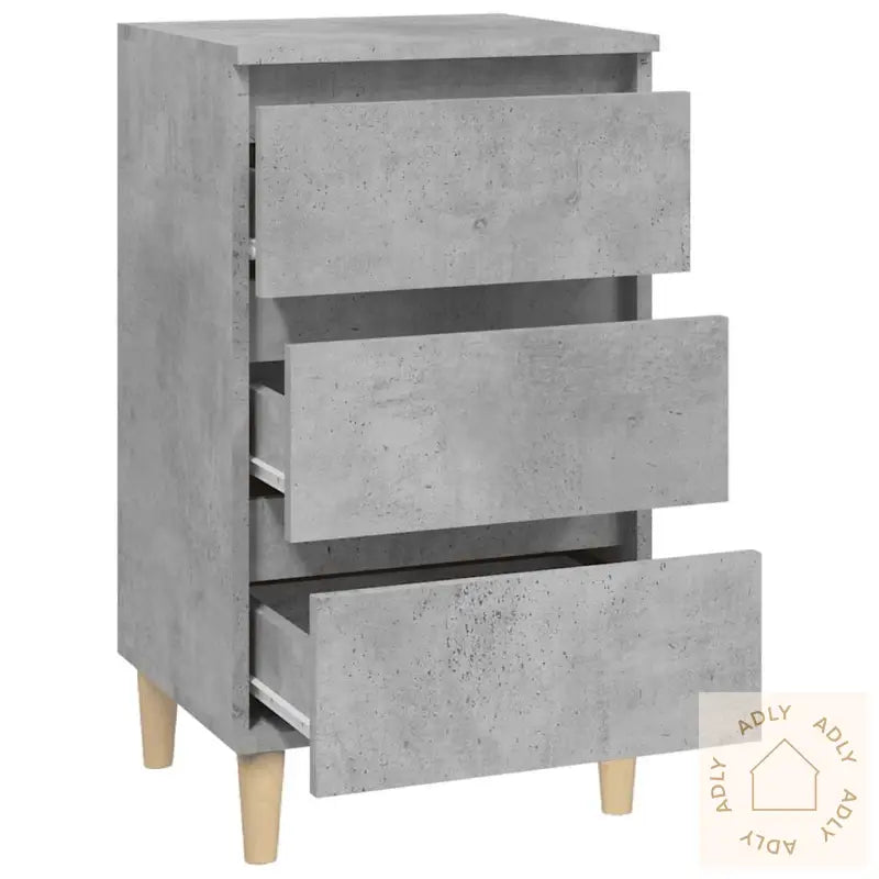 Nattbord Betonggrå 40X35X70 Cm Konstruert Tre