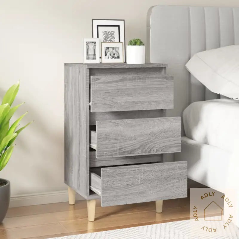 Nattbord Grå Sonoma 40X35X70 Cm Konstruert Tre