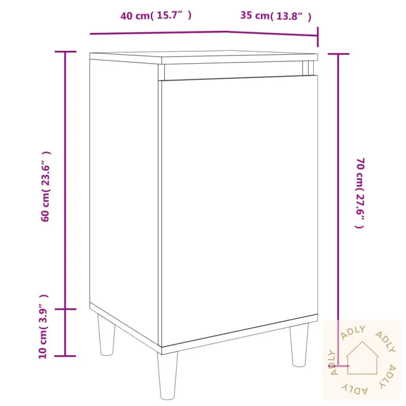 Nattbord Svart 40X35X70 Cm Konstruert Tre
