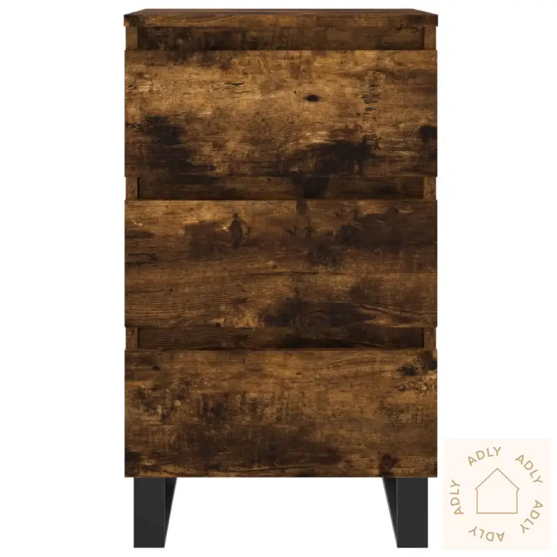 Nattbord 2 Stk Røkt Eik 40X35X69 Cm Konstruert Tre