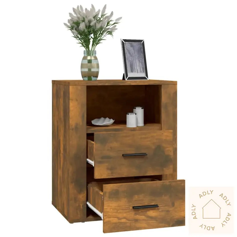 Nattbord Røkt Eik 50X36X60 Cm Konstruert Tre