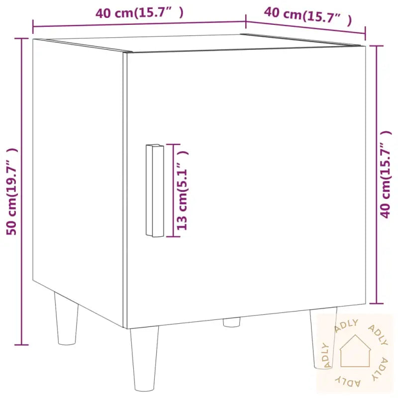 Nattbord Hvit Konstruert Tre