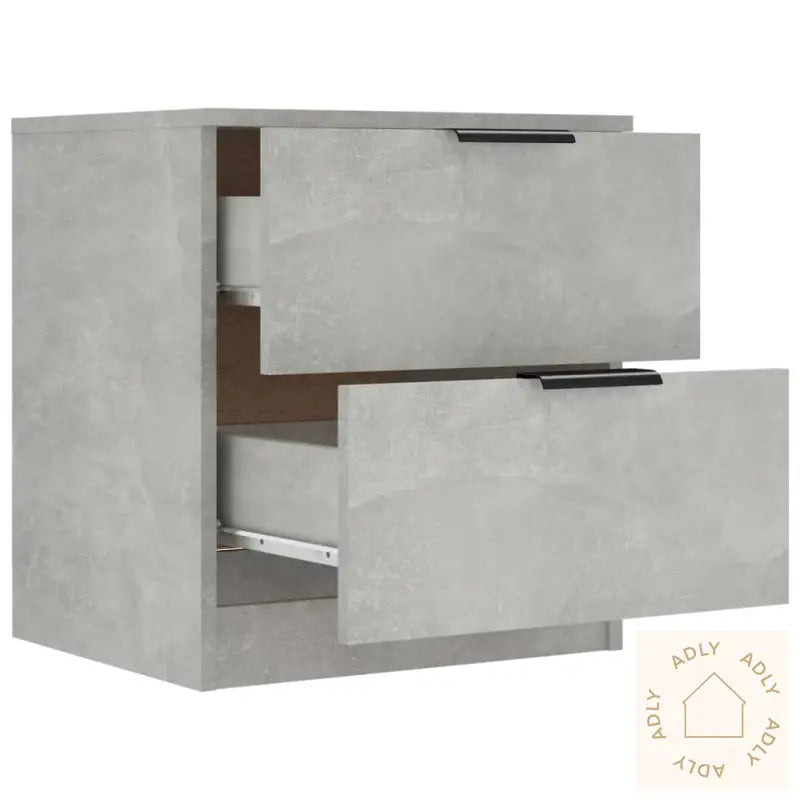 Nattbord 2 Stk Betonggrå Konstruert Tre