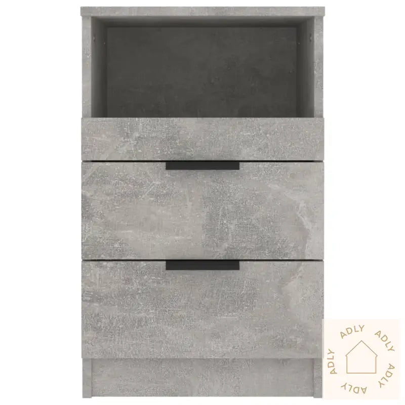 Nattbord 2 Stk Betonggrå Konstruert Tre