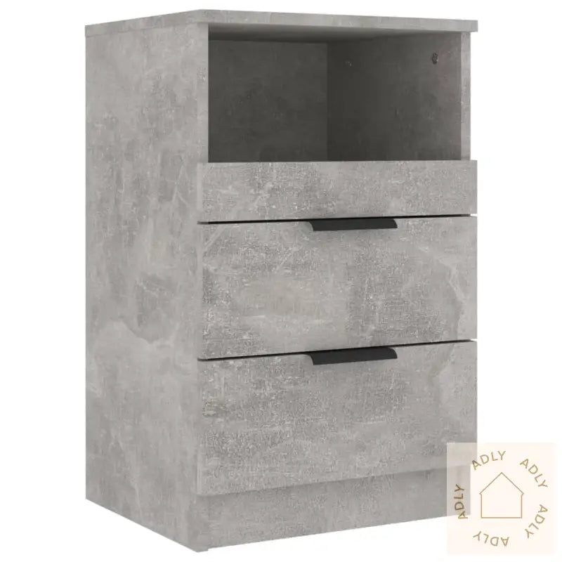 Nattbord 2 Stk Betonggrå Konstruert Tre