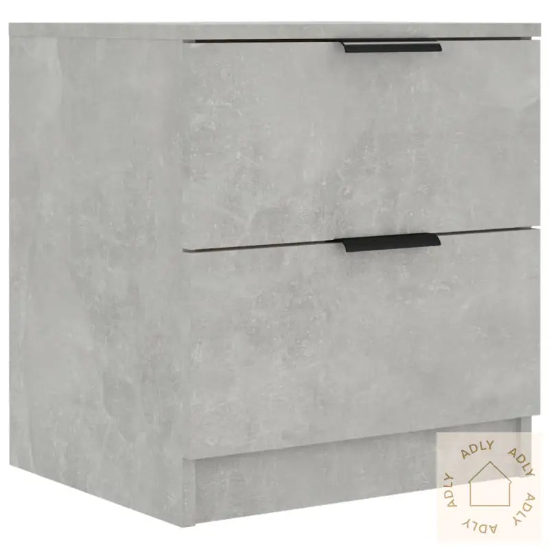 Nattbord 2 Stk Betonggrå Konstruert Tre