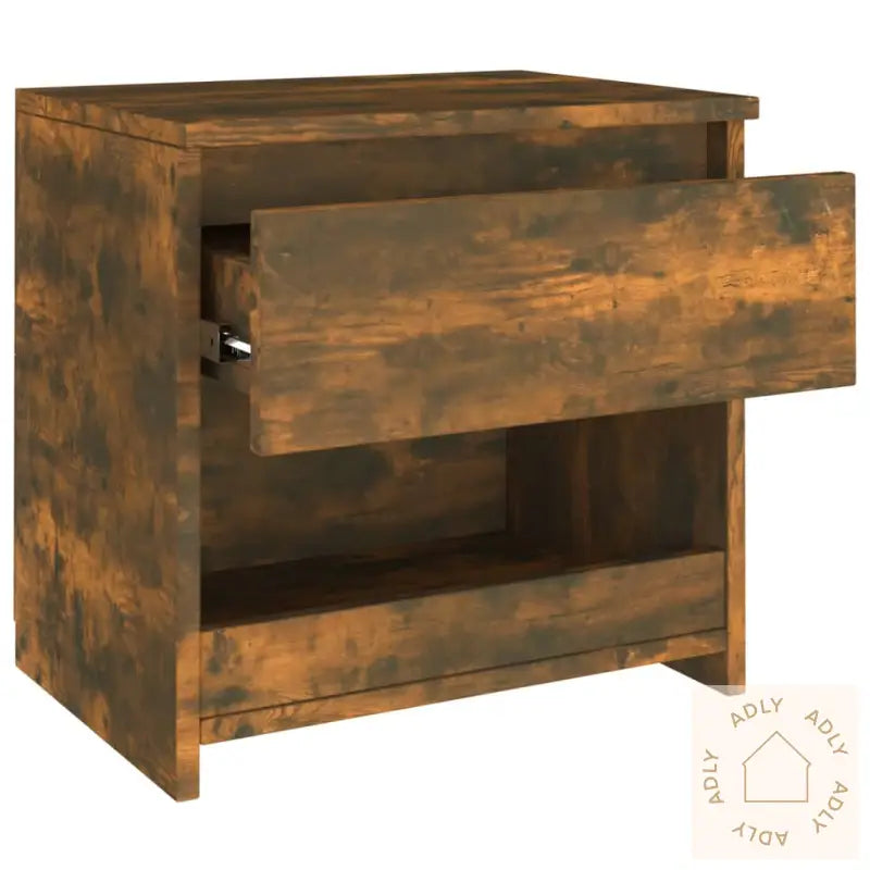 Nattbord 2 Stk Røkt Eik 40X30X39 Cm Konstruert Tre