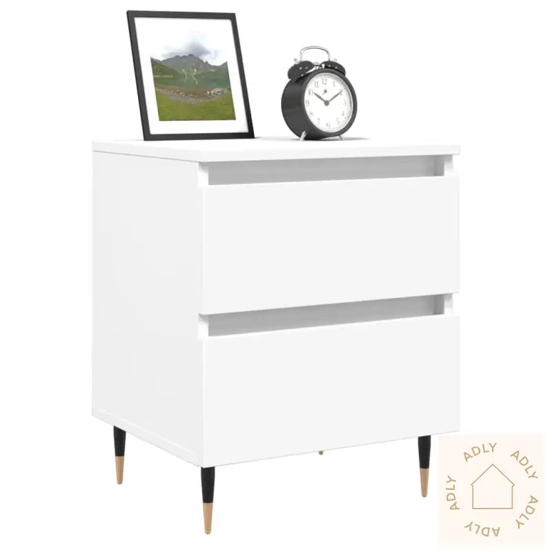Nattbord 2 Stk Hvit 40X35X50 Cm Konstruert Tre
