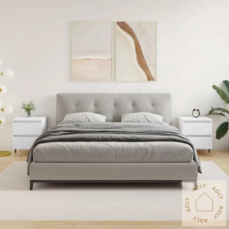 Nattbord 2 Stk Hvit 40X35X50 Cm Konstruert Tre