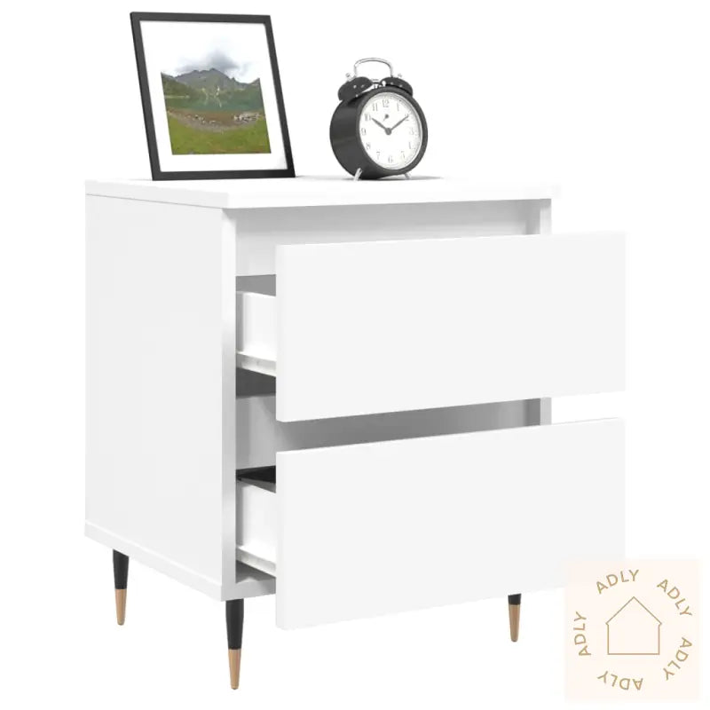 Nattbord 2 Stk Hvit 40X35X50 Cm Konstruert Tre