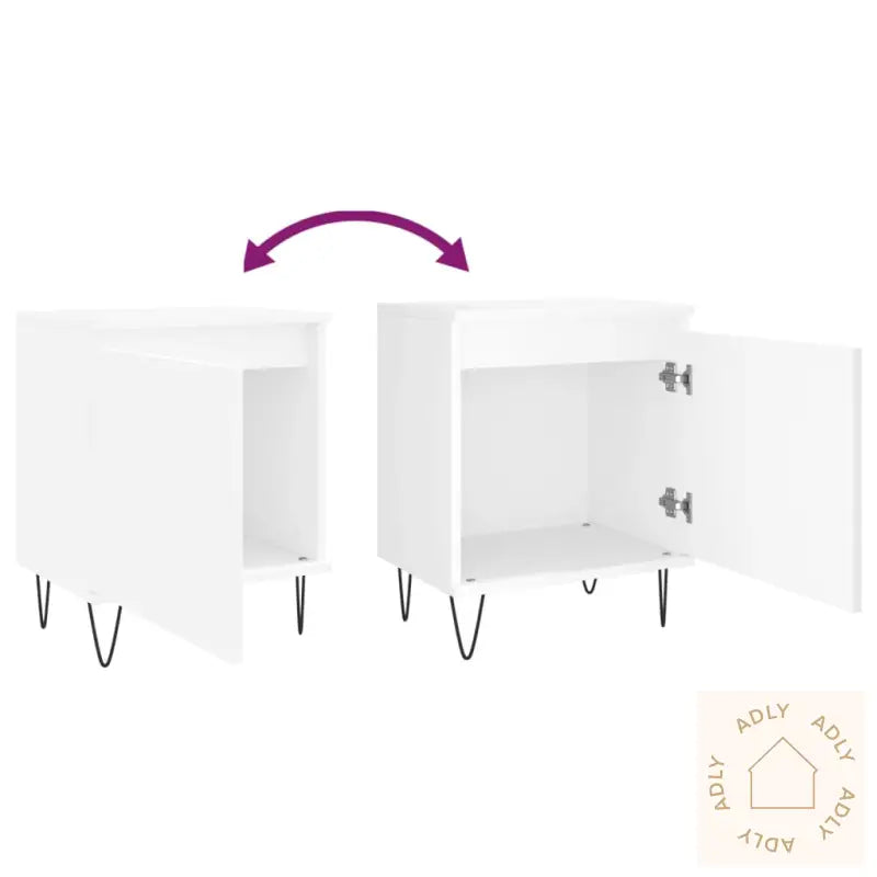 Nattbord 2 Stk Hvit 40X30X50 Cm Konstruert Tre