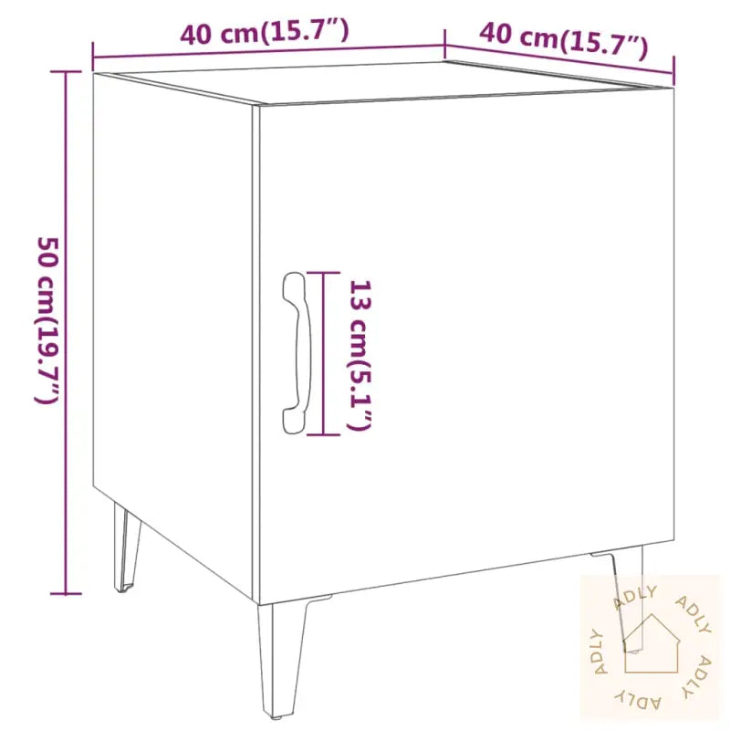 Nattbord Hvit Konstruert Tre