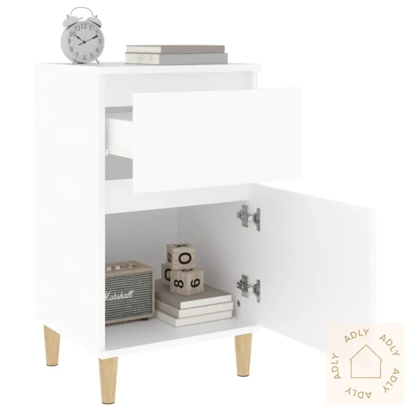 Nattbord Hvit 40X35X70 Cm
