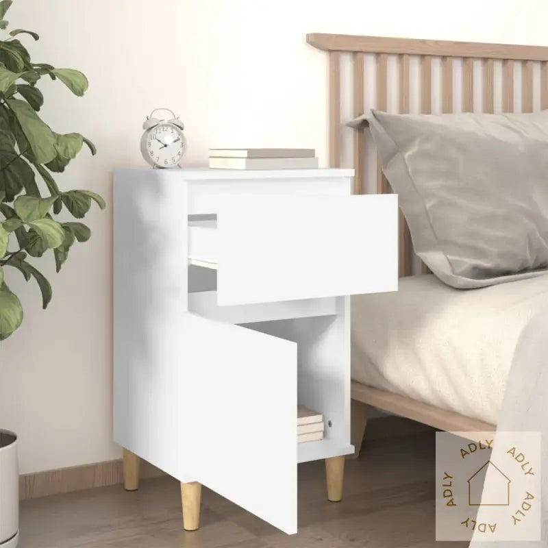 Nattbord Hvit 40X35X70 Cm