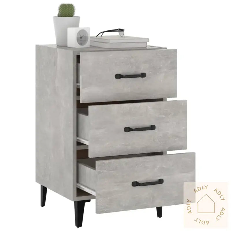 Nattbord Betonggrå 40X40X66 Cm Konstruert Tre