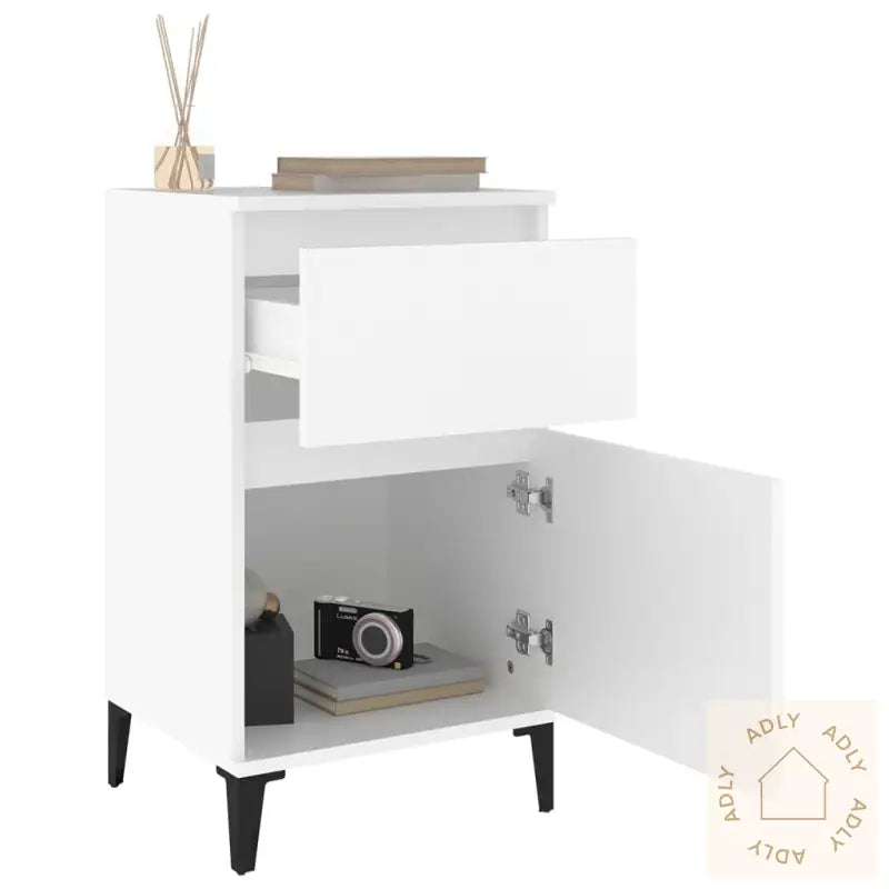 Nattbord 2 Stk Hvit 40X35X70 Cm