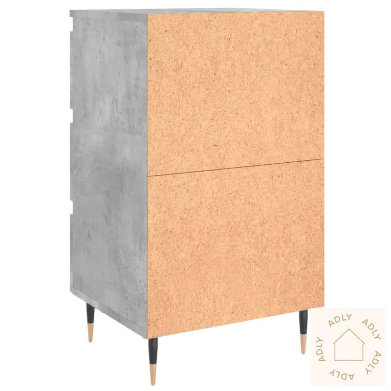 Nattbord 2 Stk Betonggrå 40X35X69 Cm Konstruert Tre
