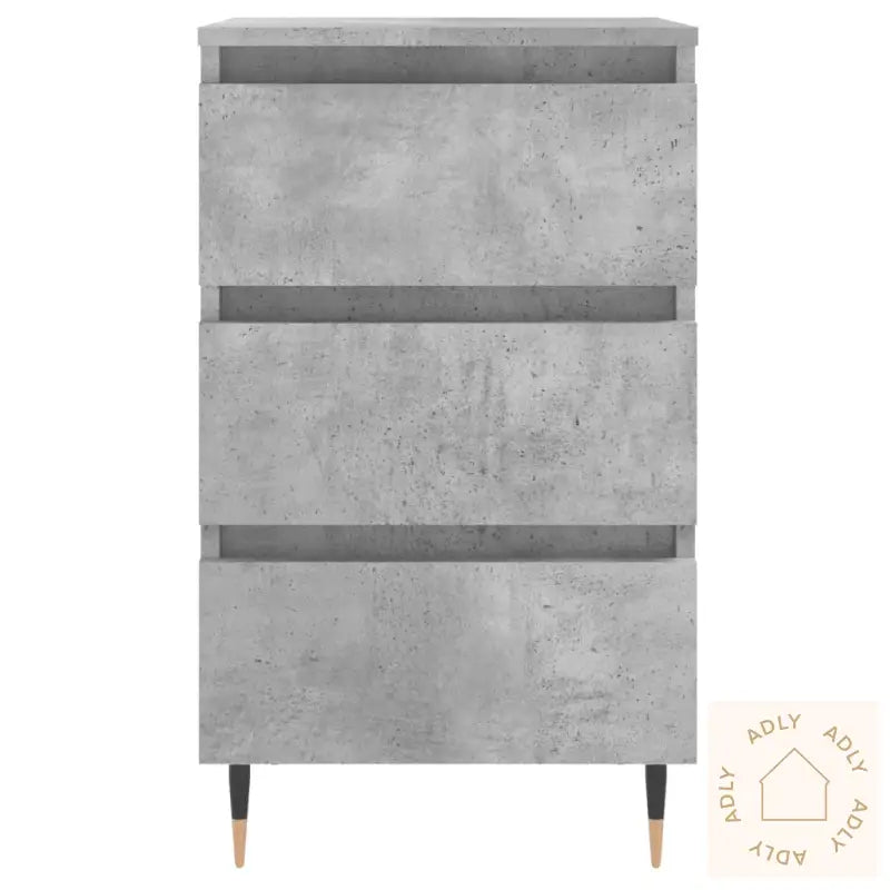 Nattbord 2 Stk Betonggrå 40X35X69 Cm Konstruert Tre