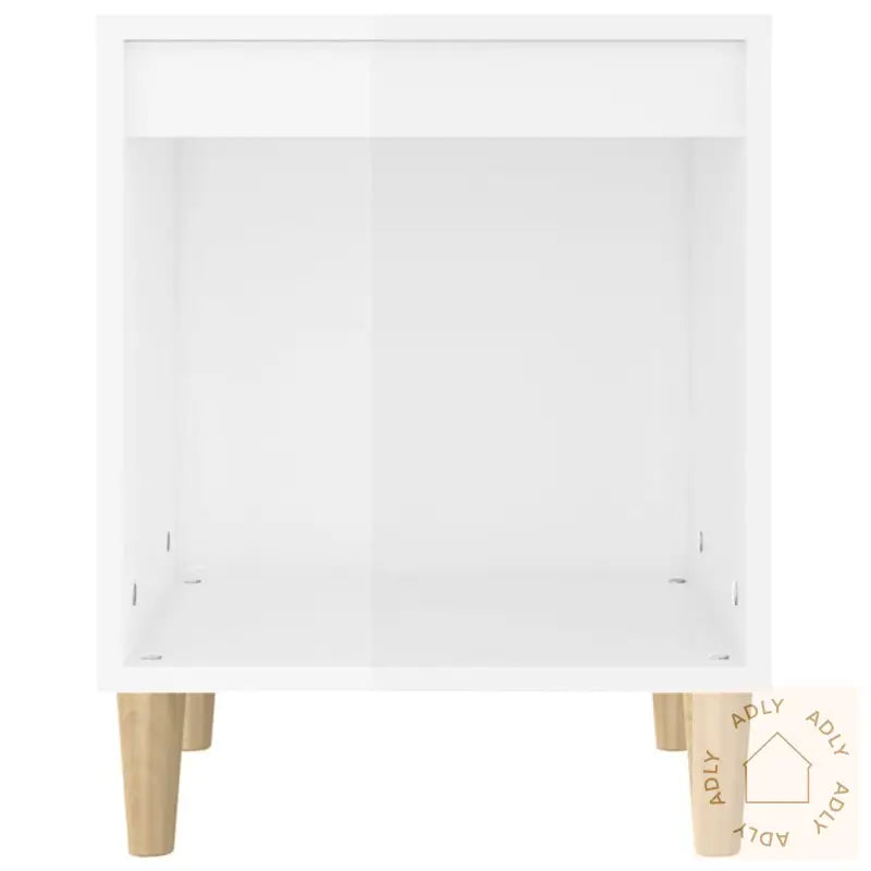 Nattbord Høyglans Hvit 40X35X50 Cm Konstruert Tre