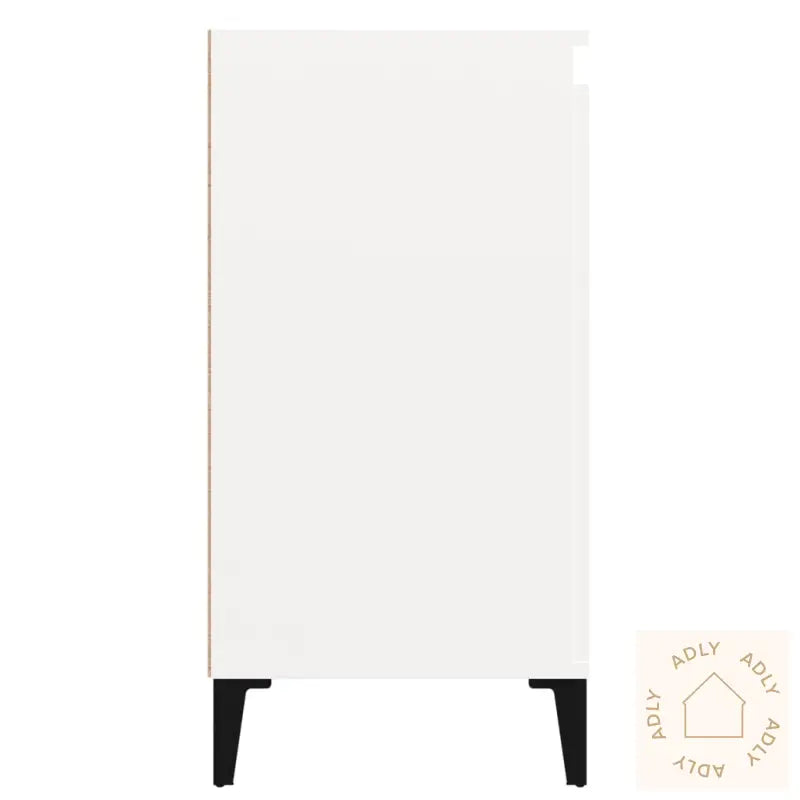 Nattbord Høyglans Hvit 40X35X70 Cm Konstruert Tre