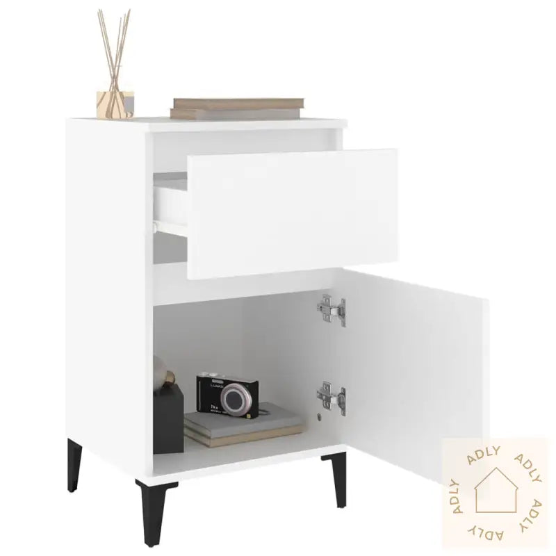 Nattbord Hvit 40X35X70 Cm