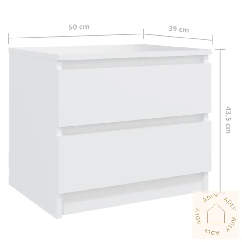 Nattbord Hvit 50X39X43,5 Cm Konstruert Tre